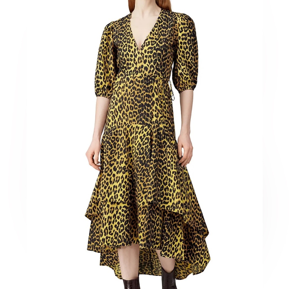 GANNI Cheetah Print Dress